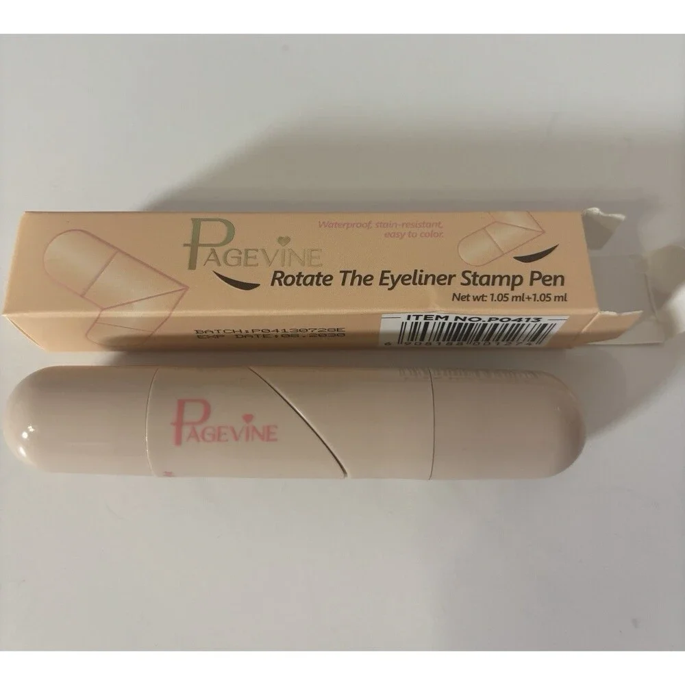 PAGEVINE Rotate The Eyeliner Stamp Pen - Black - Waterproof - Full Size - NIB